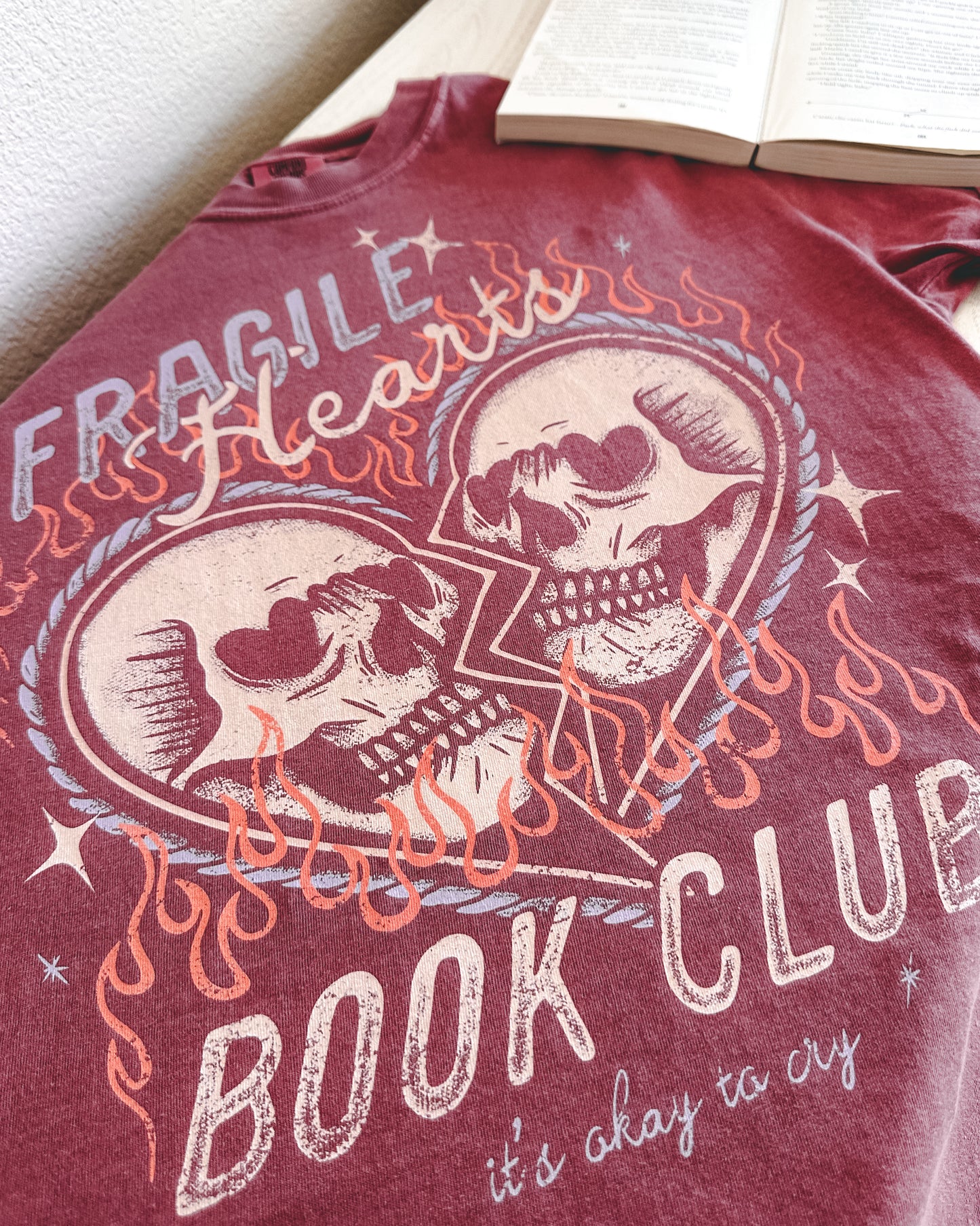 Fragile Hearts Book Club Tee - Brick