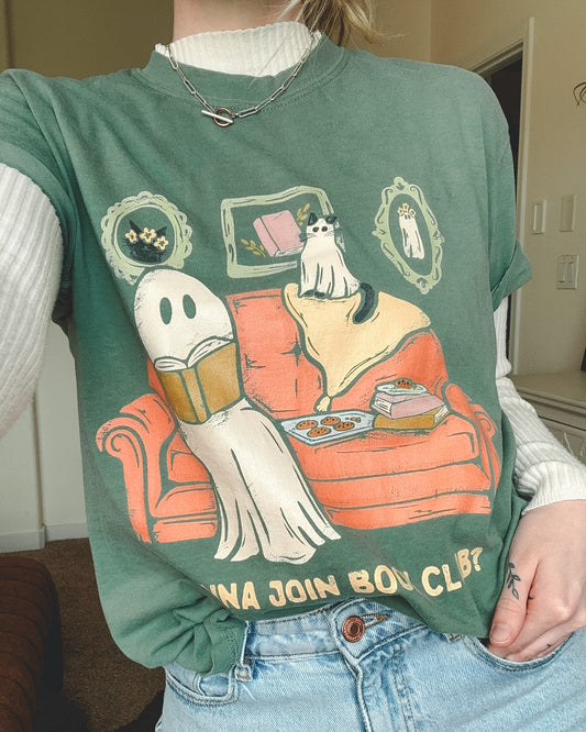 Wanna Join Bookclub Tee - Green