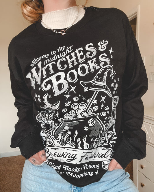 Witches Brewing Festival Crewneck Sweatshirt - Black