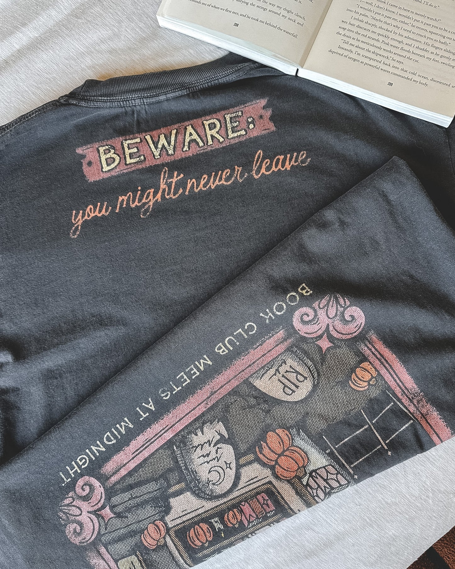 The Haunted Library Tee - Pepper