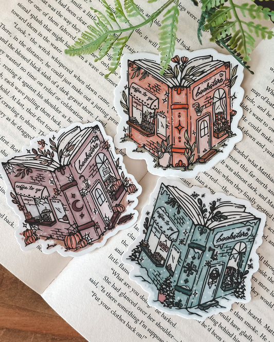 Seasonal Bookstore Sticker - Set of 3
