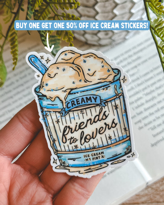 Friends to Lovers Ice Cream Sticker