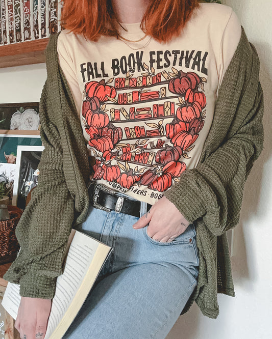 Fall Book Festival Tee - Cream (BELLA + CANVAS BRAND)