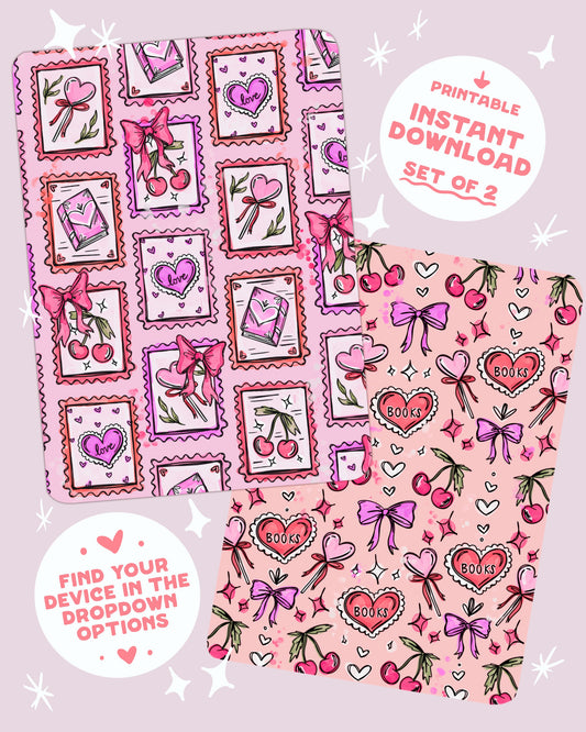 Valentines Kindle Insert Set of 2 *DOWNLOAD/PRINT&CUT*